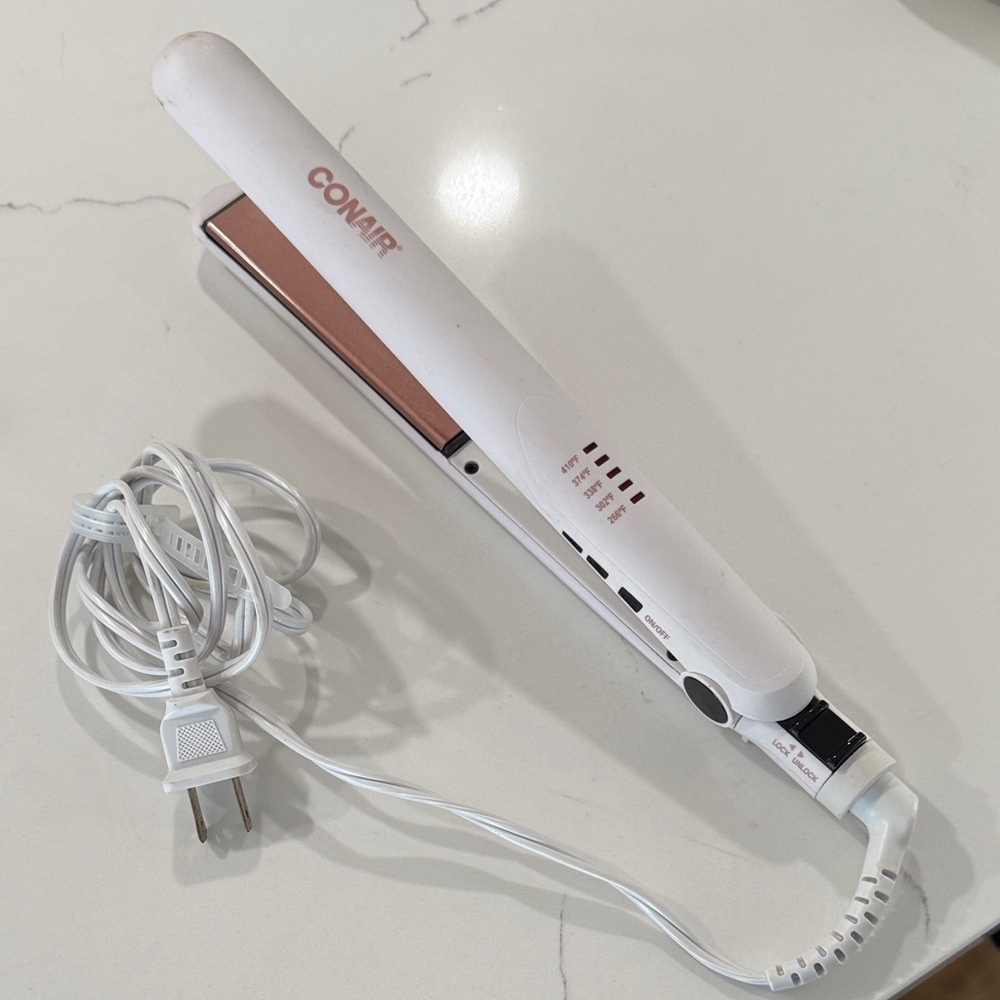 Conair Hair Straightener (Rose Gold/White)